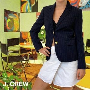 J. CREW 〰️ NAVY PINSTRIPE SCHOOLBOY BLAZER
